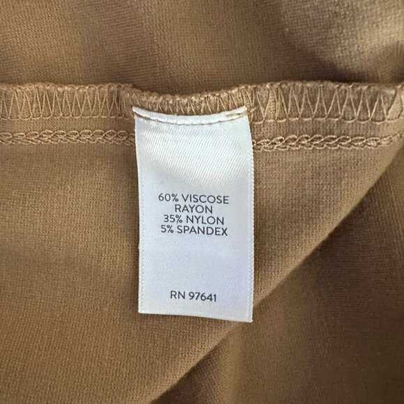 J. Jill Women's Petite Size PL Ponte Knit Pull On Slim Leg Tan Pants - Picture 6 of 7